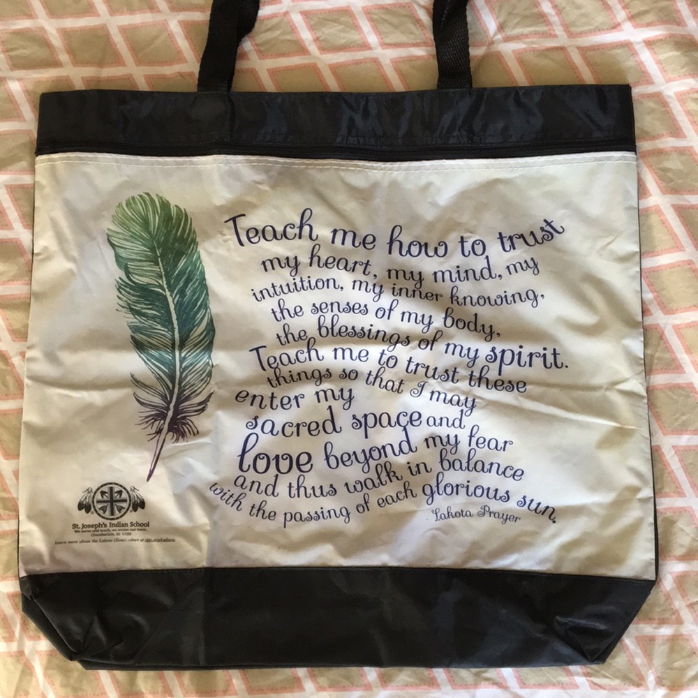 Lakota Prayer on nylon shopping bag